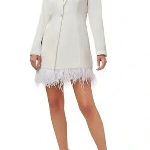 NWT - Aidan Aidan Mattox - Feather Trim Blazer Mini Dress - Size 4